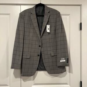 NWT Collection by Michael Strahan Men's Grey Checkered Sports Coat Size 42L‎